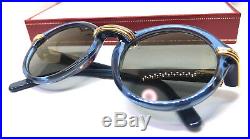 Cartier Cabriolet Blue Gold 80s Vintage Eyeglasses / Sunglasses with BOX
