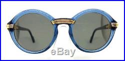 Cartier Cabriolet Blue Gold 80s Vintage Eyeglasses / Sunglasses with BOX