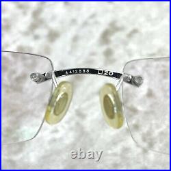 Cartier Eyewear Eyeglasses Rimless Red Acetate Frame C Decor Silver 140-20