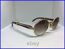 Cartier Giverny Gold Wood Vintage Sunglasses Glasses Eyeglasses Frame Buffalo