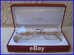 Cartier Giverny (new) Vtg Platinum/bubinga/18k Gold Plated Sunglasses/eyeglasses
