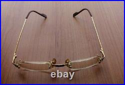 Cartier Glasses 22k gold Rimless Authentic