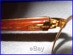 Cartier Glasses Vintage Gold & Wood Frame Paris France