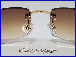 Cartier Glasses Wire Studded Panthère Gold/Bronze Rimless Sunglasses Unisex