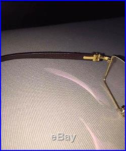 Cartier Gold Rim Wood Frame Glasses- Vintage Style- Authentic- Mens- Pre Owned