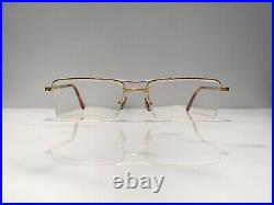 Cartier Half Rim Santos Gold Vintage Sunglasses Glasses Eyeglasses Frame