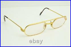 Cartier Must Louis Oval Eyeglasses 55 20 140 Gold Plated Vintage Glasses Frames