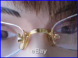 Cartier New Capri Vtg #2606162 1990' 18kt Heavy Plated France Rimless Eyeglasses