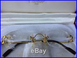 Cartier Paris 24k Gold Filled Rimless Eyewear Eyeglasses Frame Rare Vintage
