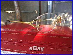Cartier Paris 24k Gold Filled Rimless Eyewear Eyeglasses Frame Rare Vintage