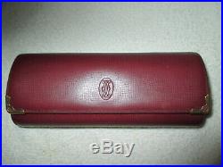 Cartier Red Burgundy Leather Sunglass Eyeglass Hard Case Vintage