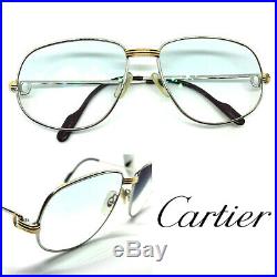 Cartier Romance Louis 1986 Vintage Eyeglasses / Sunglasses Gold Silver 56-16-130