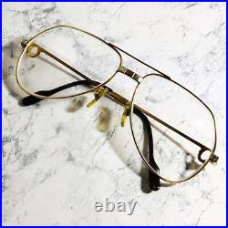 Cartier Santos Vintage Eyeglasses 061881 59? 16 Gold Plated Frame