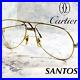 Cartier Santos Vintage Eyeglasses 061881 59? 16 Gold Plated Frame Good Condition
