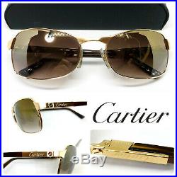 Cartier Santos With Case & BOX Vintage! Eyeglasses / Sunglasses Gold Dumont