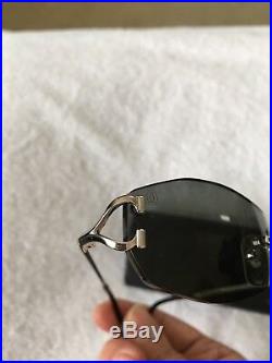 Cartier Soho Rimless Silver Gray Lenses Sunglasses Made In France Vintage