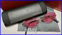 Cartier Soho Rimless Silver Pink Lenses Sunglasses Made In France Vintage