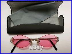 Cartier Soho Rimless Silver Pink Lenses Sunglasses Made In France Vintage