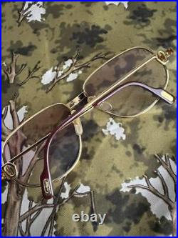 Cartier Trinity Vintage Eyeglasses Gold Frame with storage box Unisex