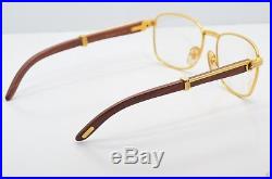 Cartier Vintage Monceau Sunglasses 18K Gold & Wood 1980's FRANCE / eyeglasses