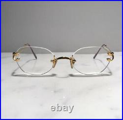 Cartier Vintage Scala C Decor Gold Vintage Sunglasses Glasses Eyeglasses Frame