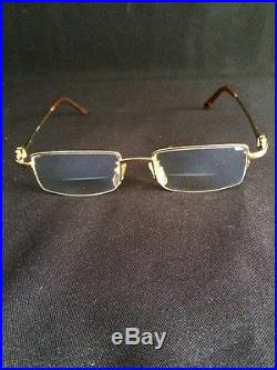 Cartier Vintage Semi Rimless Eyeglasses Frames Gold Authentic