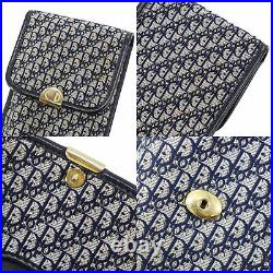 Christian Dior Trotter Eyeglass Case Pouch Bag Navy Vintage Authentic #AC395 Y