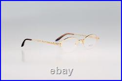 Christian Lacroix 5047 08, Vintage 90s half rim small oval eyeglasses frames NOS