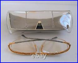 Circa 1980's Logo Paris Gold & Pewter 130 Eyeglasses with Case. Made in France