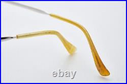 Classic Retro Eyewear Glasses AMOR White Gold Plated Cat-Eye Eyeglasses Frame