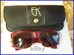 EMANUELLE KHANH RARE jeweled eye VINTAGE glasses handmade in France withcase xlnt