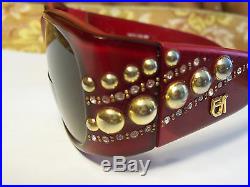 EMANUELLE KHANH designer jeweled eye glasses handmade in France withcase xlnt