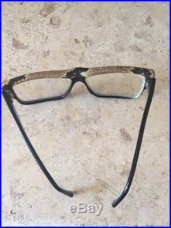 EMMANUELLE KHANH Paris France Hand Made Python Trim Glasses Eyeglasses VINTAGE