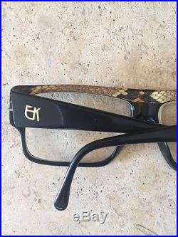 EMMANUELLE KHANH Paris France Hand Made Python Trim Glasses Eyeglasses VINTAGE