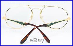 ETTORE BUGATTI 11844 56-20 Aviator Original Vintage Eyeglasses Frame XL Gold