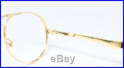 ETTORE BUGATTI 11844 56-20 Aviator Original Vintage Eyeglasses Frame XL Gold