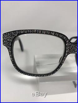 Emmanuelle Khanh Vintage Glasses Black/rhinestone 9080 R-16 Made In France 3239