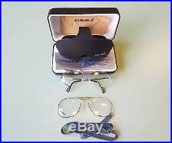 Essilor S Eyeglasses Vintage 1980's 2 in 1 French Made NOS Donny Brasco Style