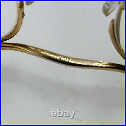 Essilor eyeglasses Ladies Men's Gold Nylor Mod. 057 145 True Vintage 80s NOS