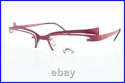 Eyedc Glasses Mod. V586 006 48-21 120 Red Flexi Metal Semi Rim Vintage France