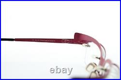 Eyedc Glasses Mod. V586 006 48-21 120 Red Flexi Metal Semi Rim Vintage France