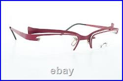 Eyedc Glasses Mod. V586 006 48-21 120 Red Flexi Metal Semi Rim Vintage France