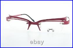 Eyedc Glasses Mod. V586 006 48-21 120 Red Flexi Metal Semi Rim Vintage France