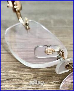Eyeglasses Frame vintage 1990s Cartier for Women Frameless Gold Strass New