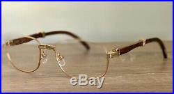 Eyeglasses Frame vintage 1990s for Men Frame Wood & Gold New