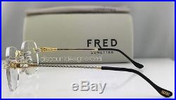 FRED Custom Eyeglasses F1-53 Cabestan Temples two Tone Gold Plated 22k Round