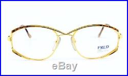 FRED Eye Frame JOYAU Gold Brown Sailor Deluxe 55-18 135 France with FREGATE merch