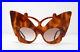 Fabulous vintage sunglasses lunettes 1970 butterfly carved frame France