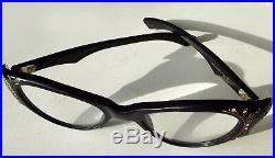 Frame France Woman's Cat Eye Eyeglasses Cristina T. G. 1950s-60s, Black, 50s
