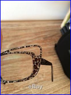 Francis Klein Paris eyeglass frames sparkly leopard